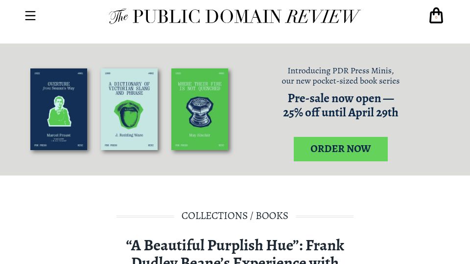 Screenshot of publicdomainreview.org: Frank Dudley Beane's Experience with Ergot and Cannabis Indica (1884)