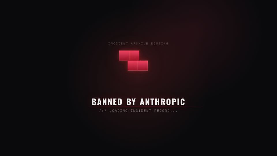 Screenshot of bannedbyanthropic.com: Banned by Anthropic
