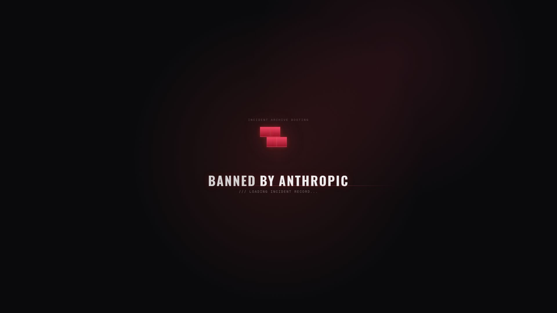 Screenshot of bannedbyanthropic.com: Banned by Anthropic