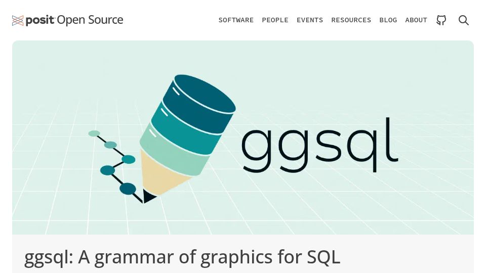 Screenshot of opensource.posit.co: ggsql: A Grammar of Graphics for SQL
