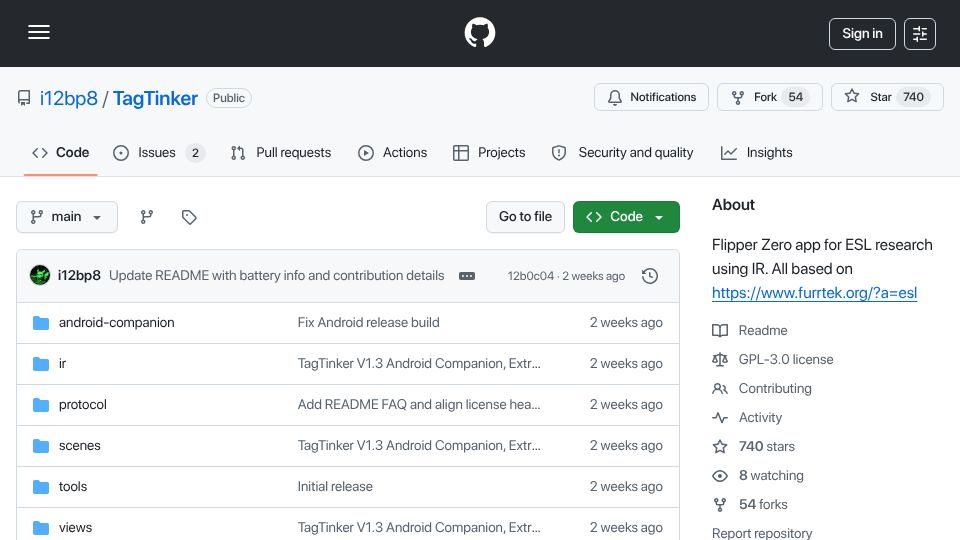 Screenshot of github.com: Edit store price tags using Flipper Zero