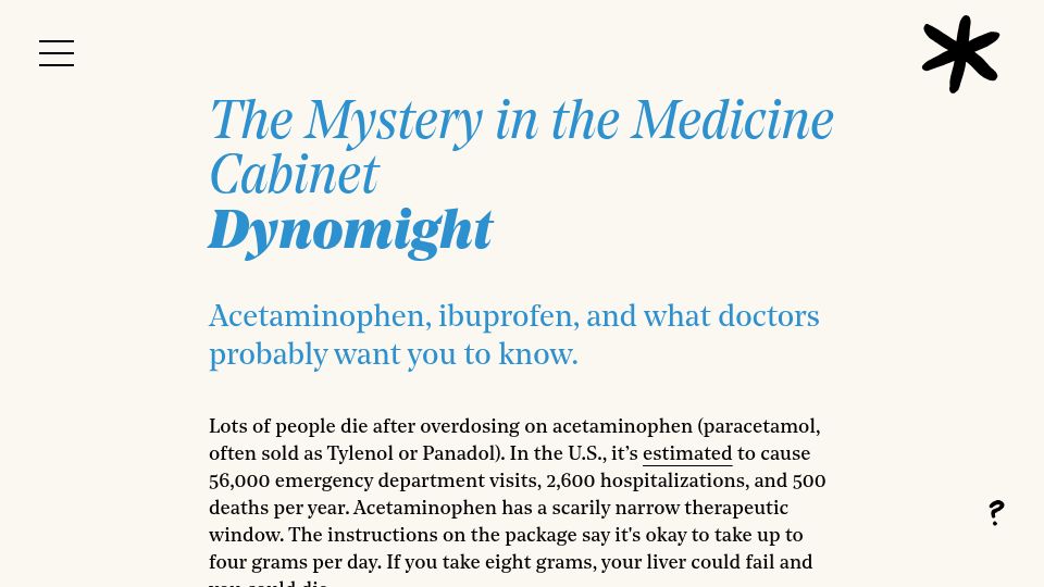 Screenshot of asteriskmag.com: Acetaminophen vs. ibuprofen