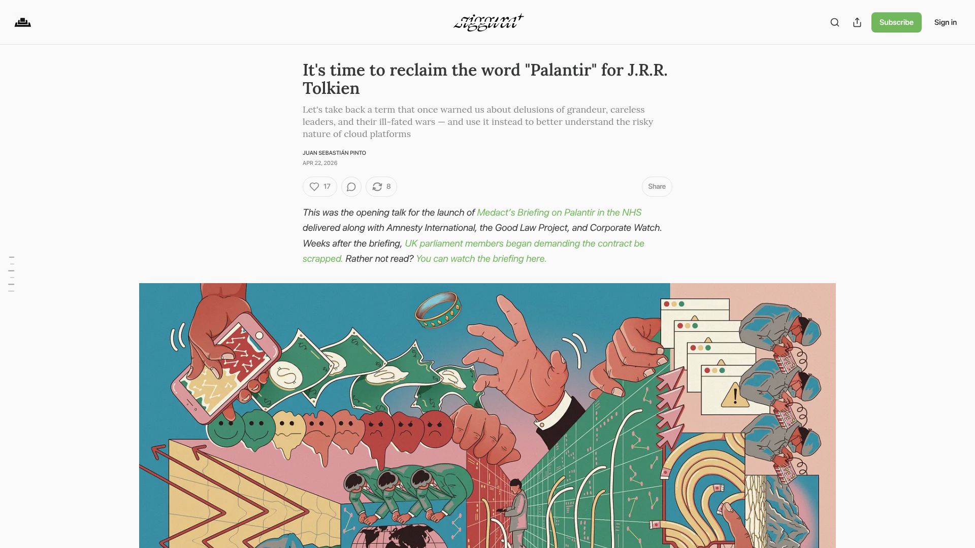 Screenshot of zig.art: It's time to reclaim the word "Palantir" for JRR Tolkien