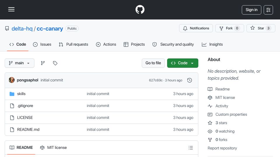 Screenshot of github.com: CC-Canary: Detect early signs of regressions in Claude Code