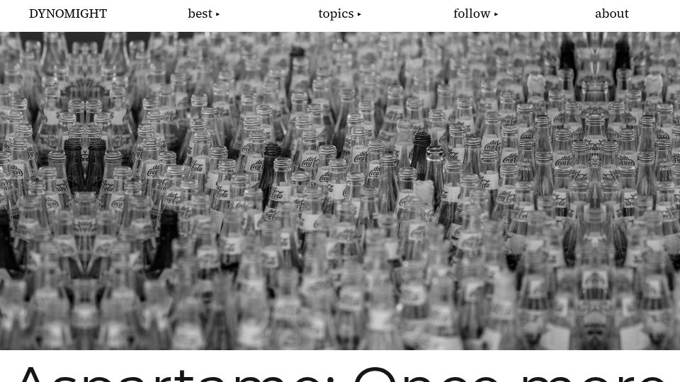 Screenshot of dynomight.net: Aspartame is not that bad? (2022)
