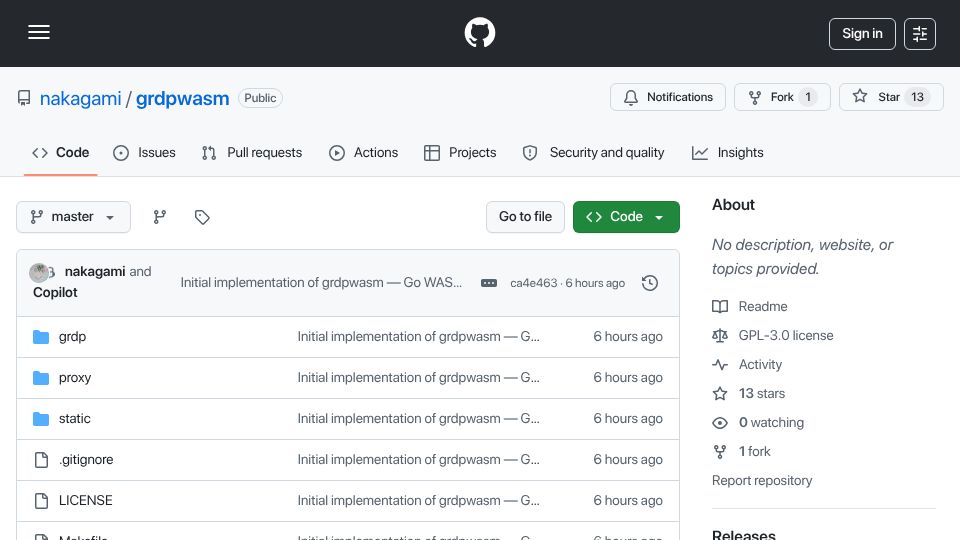 Screenshot of github.com: A web-based RDP client built with Go WebAssembly and grdp