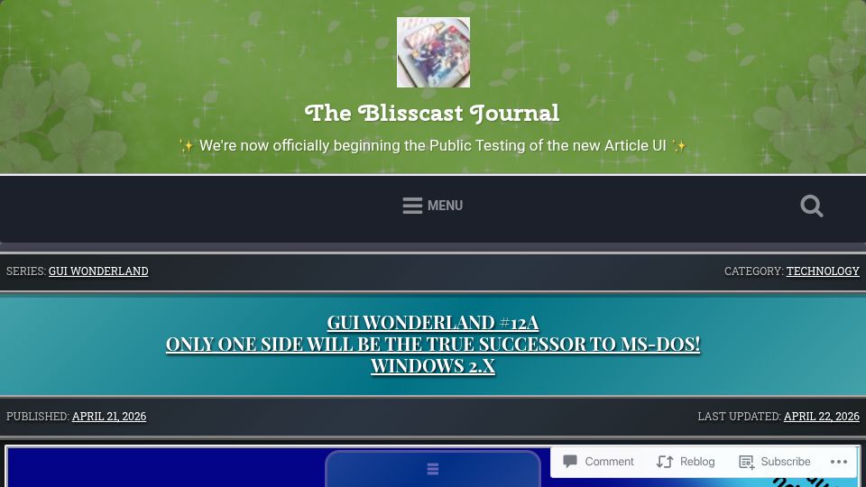 Screenshot of blisscast.wordpress.com: Only one side will be the true successor to MS-DOS – Windows 2.x
