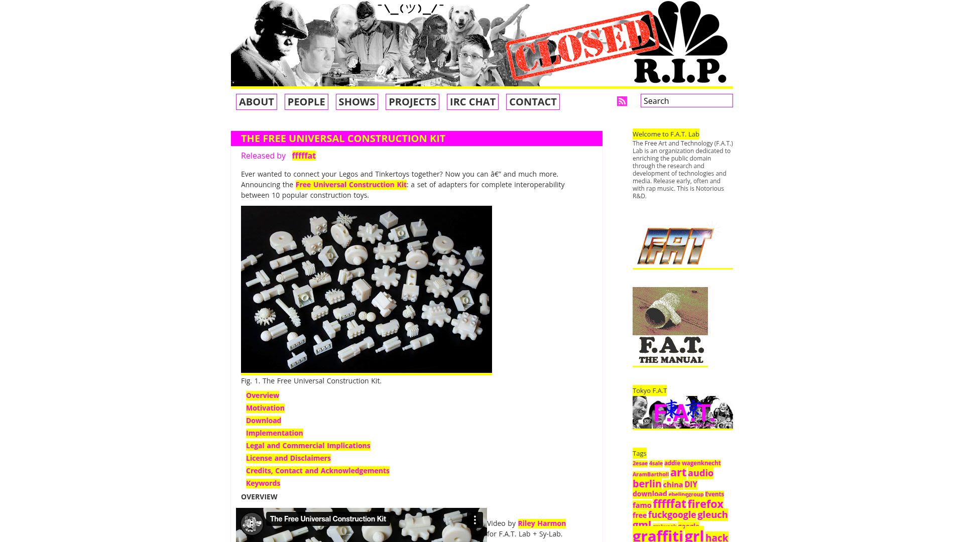 Screenshot of fffff.at: The Free Universal Construction Kit