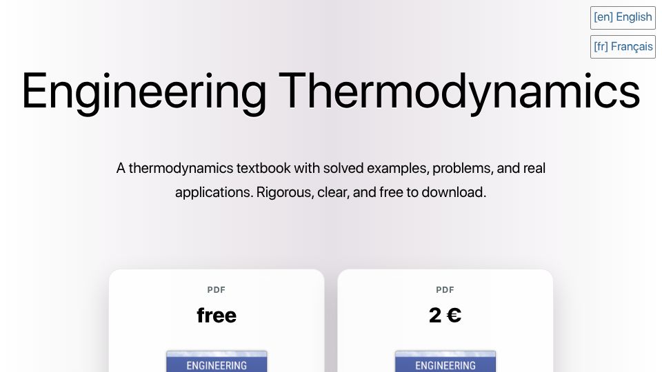 Screenshot of thermodynamicsbook.com: Show HN: Free textbook on engineering thermodynamics