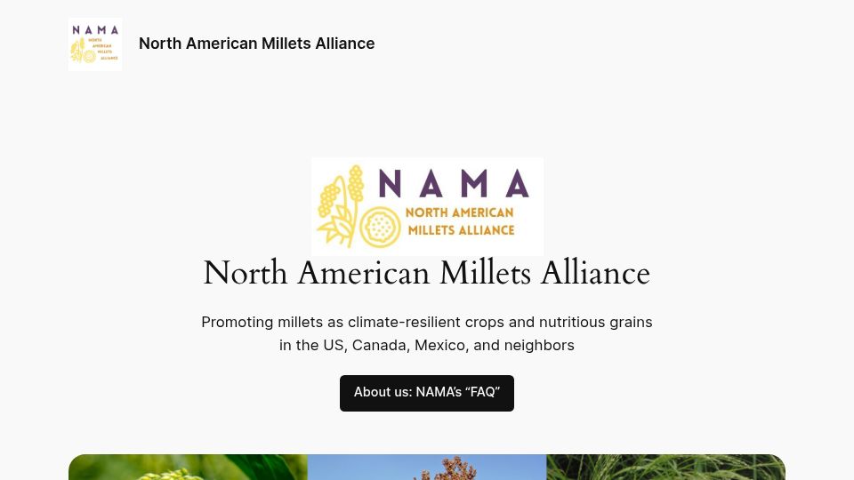 Screenshot of milletsalliance.org: North American Millets Alliance