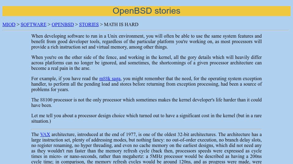 Screenshot of miod.online.fr: Math Is Hard – OpenBSD Stories