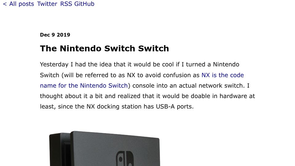 Screenshot of blog.cynthia.re: The Nintendo Switch Switch (2019)