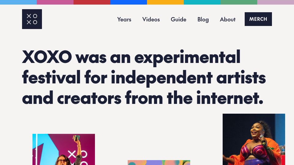 Screenshot of xoxofest.com: XOXO Festival Archive