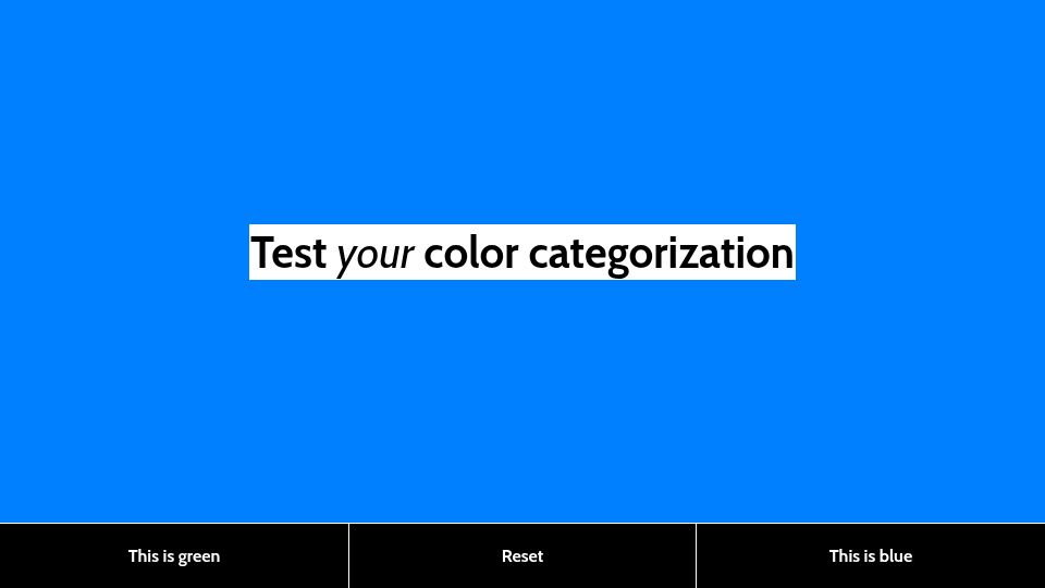 Screenshot of ismy.blue: Is my blue your blue? (2024)