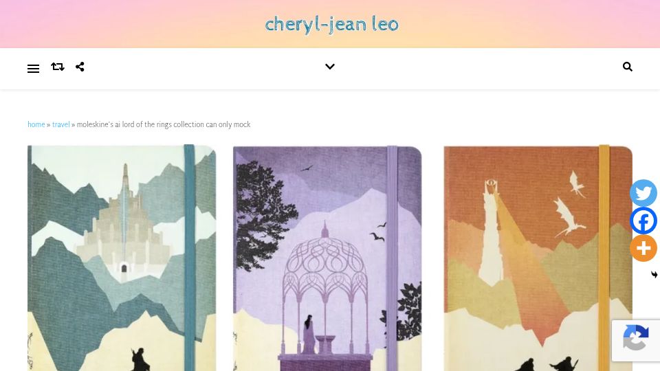 Screenshot of cjleo.com: Moleskine's AI Lord of the Rings collection can only mock