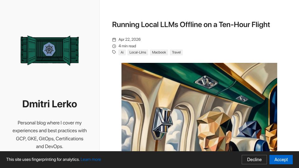 Screenshot of deploy.live: Running local LLMs offline on a ten-hour flight