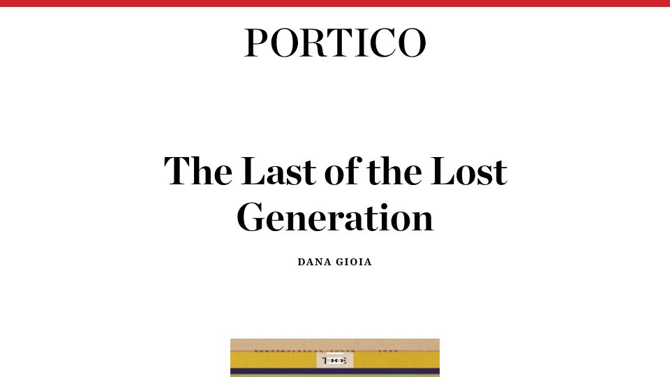 Screenshot of porticoquarterly.com: The Last of the Lost Generation