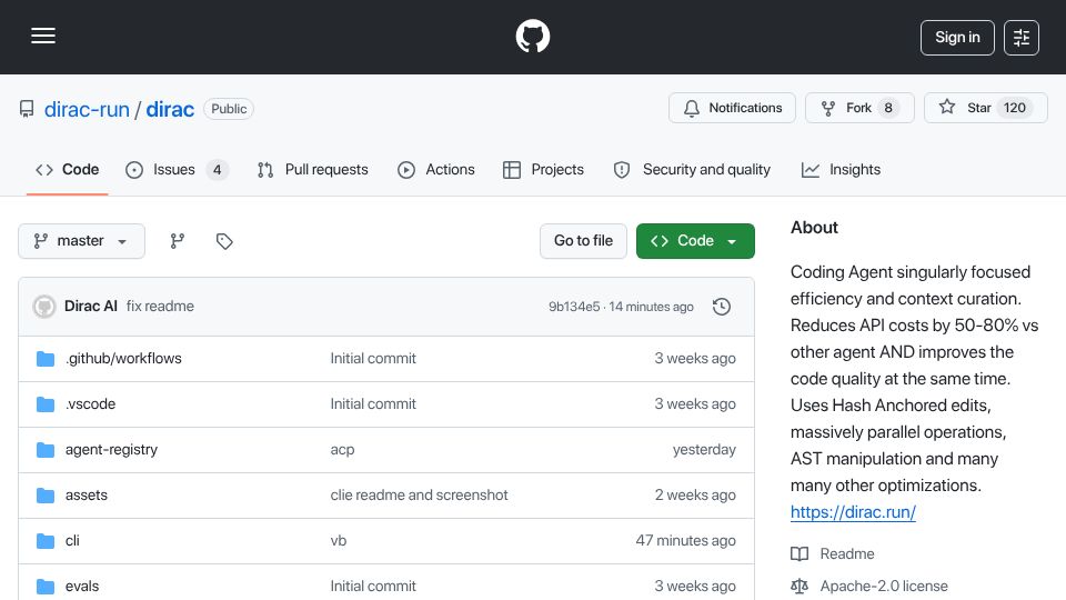 Screenshot of github.com: Show HN: OSS Agent I built topped the TerminalBench on Gemini-3-flash-preview