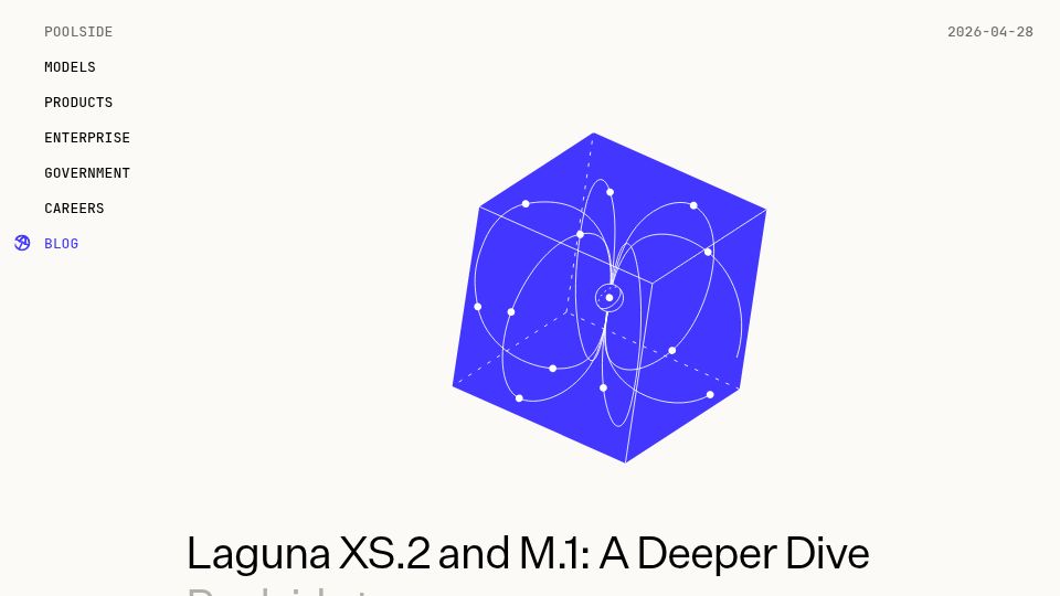 Screenshot of poolside.ai: Laguna XS.2 and M.1