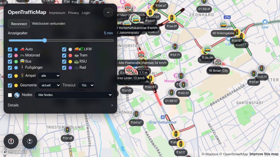 Screenshot of opentrafficmap.org: OpenTrafficMap