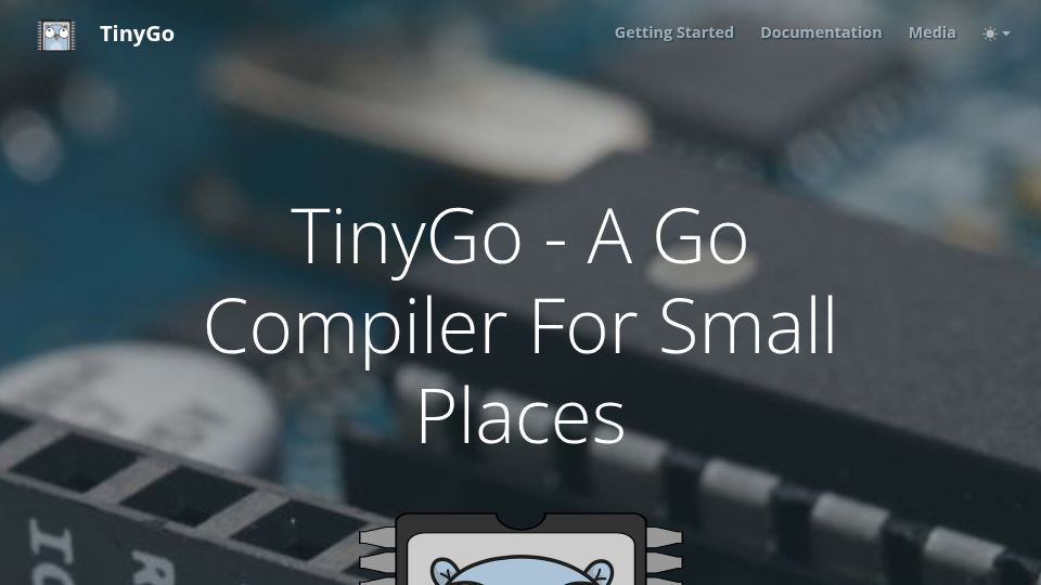 Screenshot of tinygo.org: Go on Embedded Systems and WebAssembly