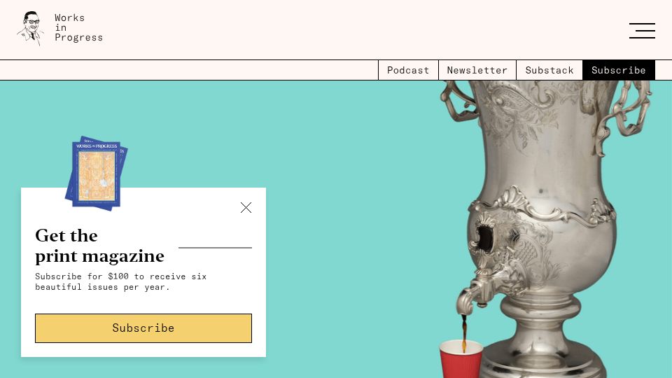 Screenshot of worksinprogress.co: A brief history of instant coffee