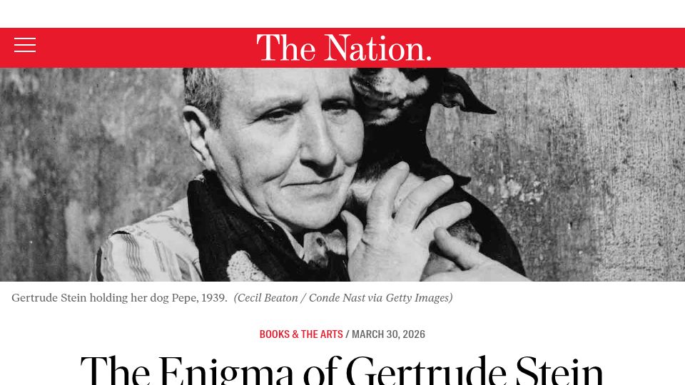 Screenshot of thenation.com: The Enigma of Gertrude Stein