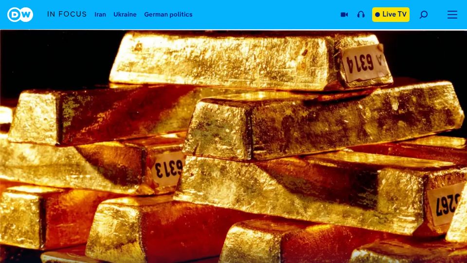 Screenshot of dw.com: Is Germany's gold safe in New York ?