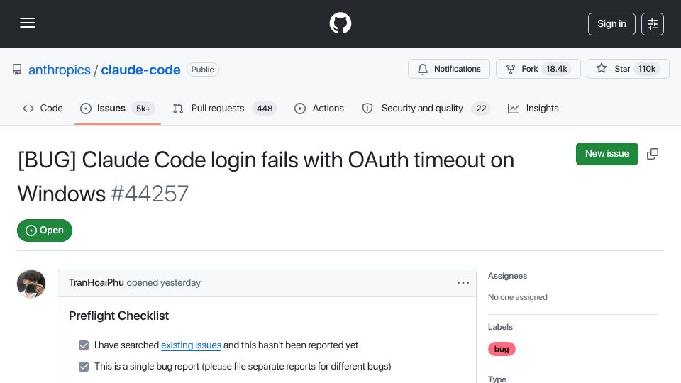 Screenshot of github.com: Claude Code is locking people out for hours