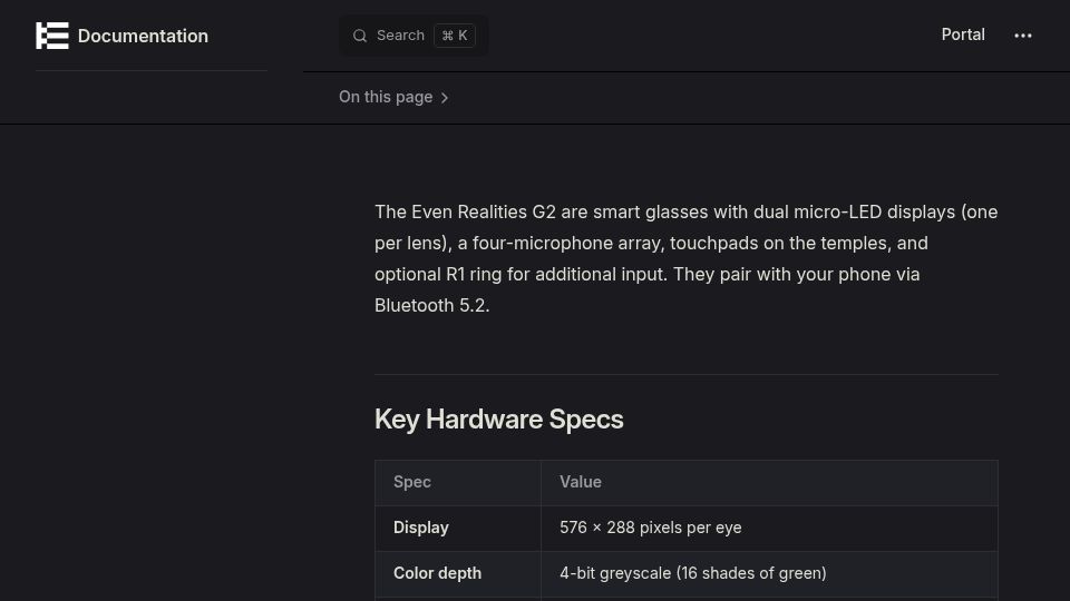 Screenshot of hub.evenrealities.com: Build web apps for smart glasses