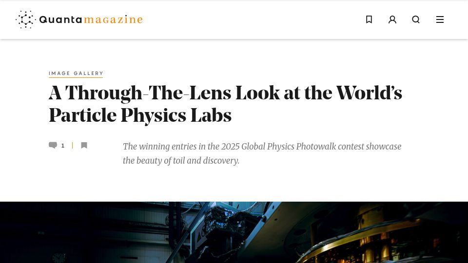 Screenshot of quantamagazine.org: Global Physics Photowalk: 2025 winners revealed