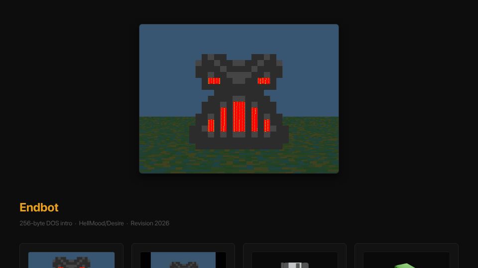 Screenshot of hellmood.111mb.de: A whole boss fight in 256 bytes