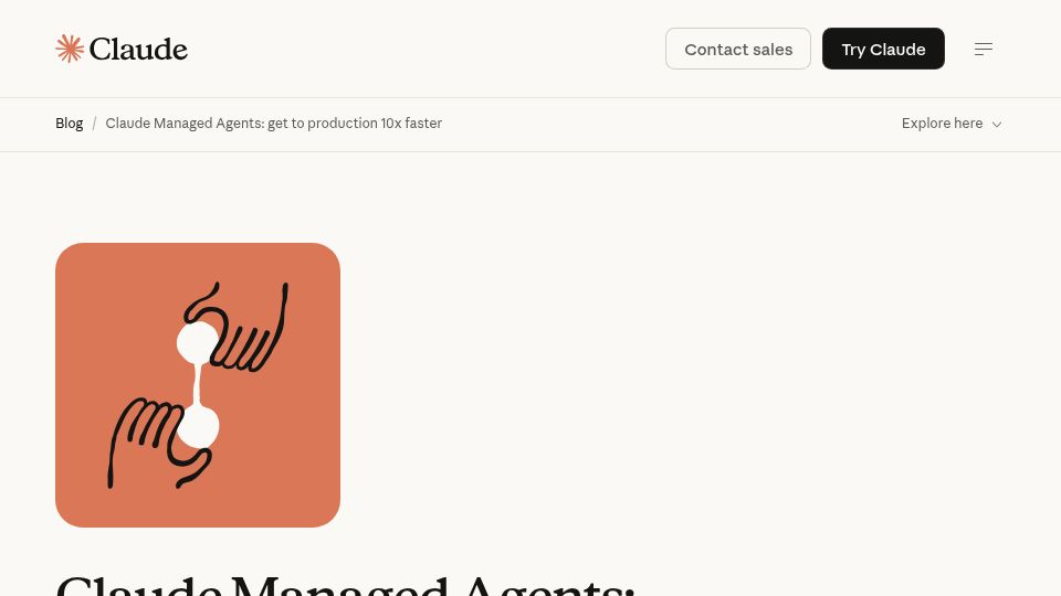Screenshot of claude.com: Claude Managed Agents