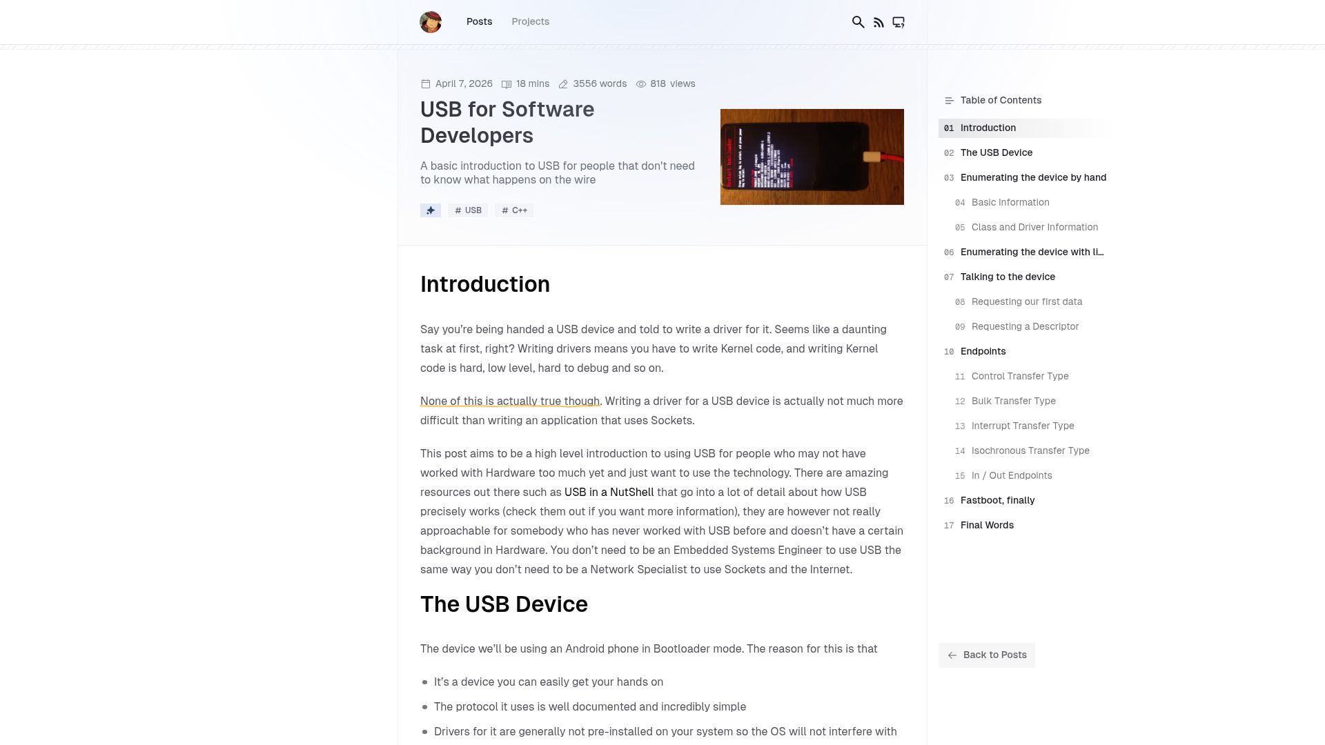 Screenshot of werwolv.net: USB for Software Developers: An introduction to writing userspace USB drivers