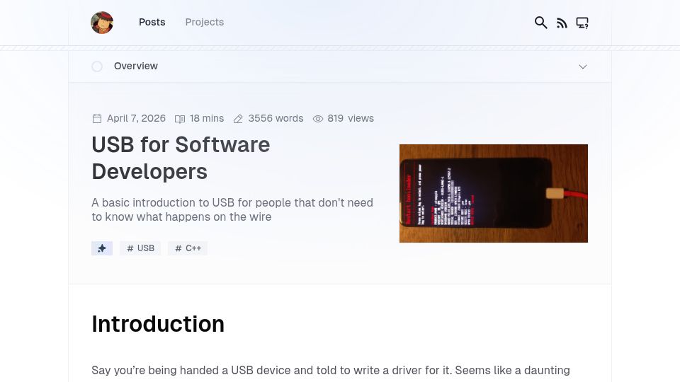 Screenshot of werwolv.net: USB for Software Developers: An introduction to writing userspace USB drivers