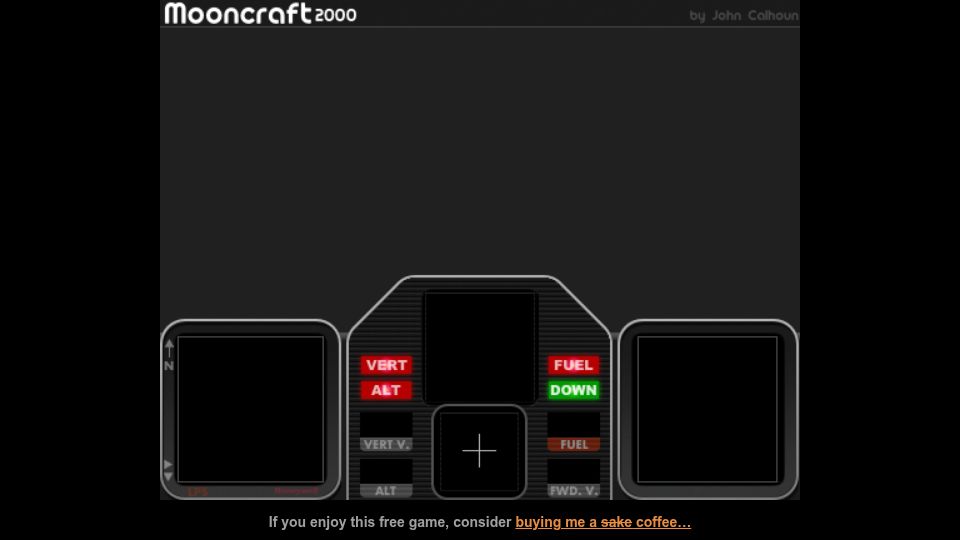 Screenshot of mooncraft2000.com: Show HN: Moon simulator game, ray-casting