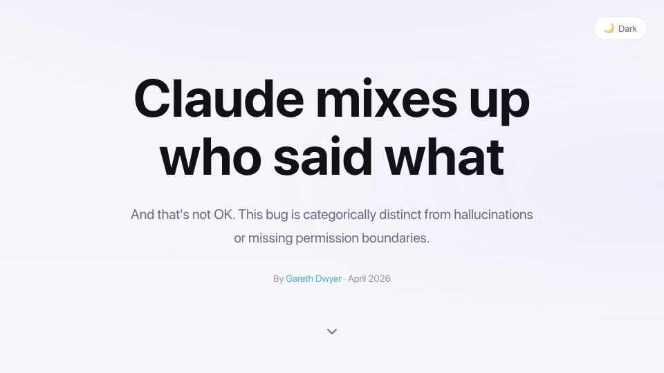 Screenshot of dwyer.co.za: Claude mixes up who said what