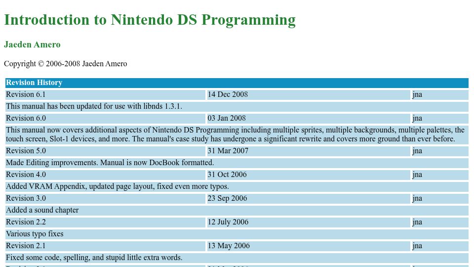Screenshot of patater.com: Introduction to Nintendo DS Programming