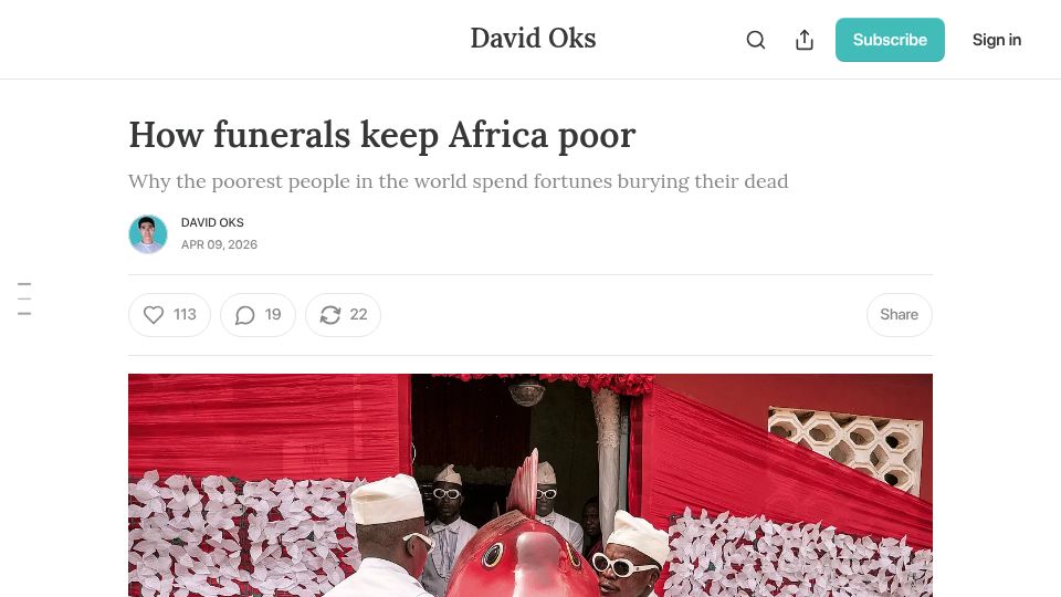 Screenshot of davidoks.blog: Many African families spend fortunes burying their dead