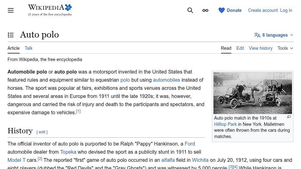 Screenshot of en.wikipedia.org: Auto Polo