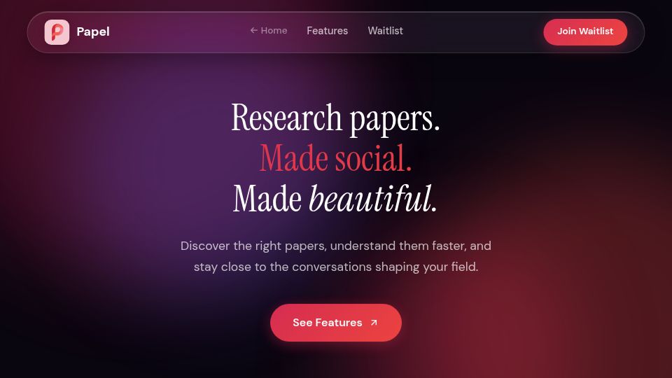 Screenshot of andreaturchet.github.io: Show HN: TikTok but for scientific papers
