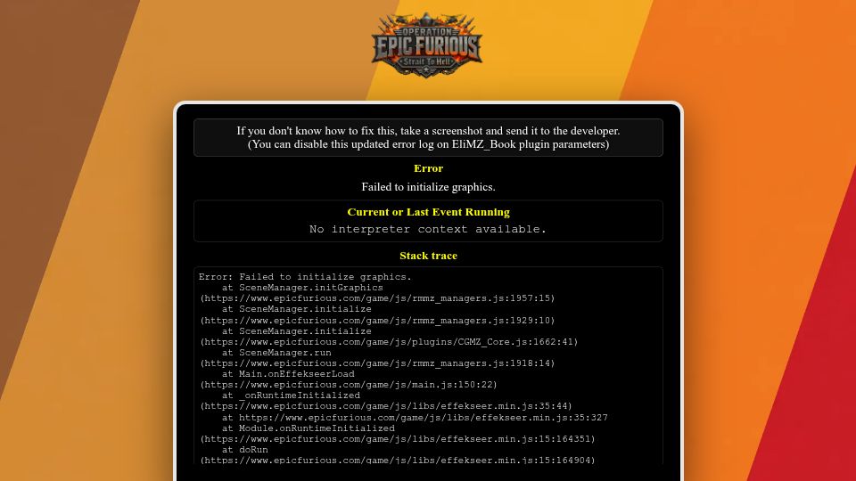 Screenshot of epicfurious.com: Operation: Epic Furious