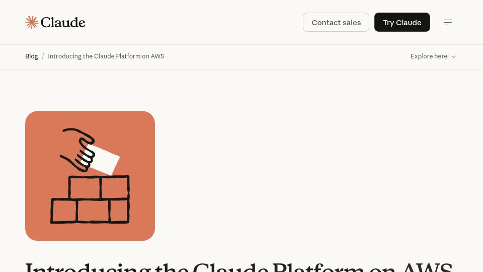 Screenshot of claude.com: Claude Platform on AWS