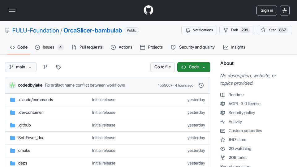 Screenshot of github.com: Restore full BambuNetwork support for Bambu Lab printers