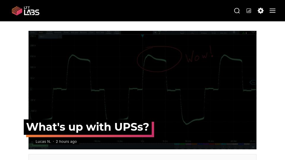 Screenshot of lttlabs.com: Testing UPS Output Waveforms