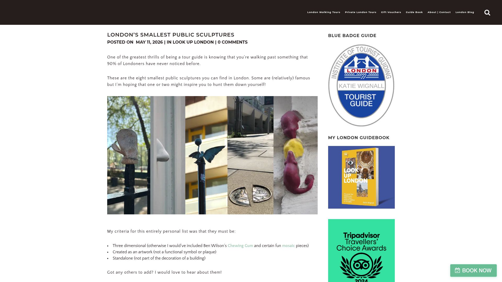 Screenshot of lookup.london: London's Smallest Public Sculptures