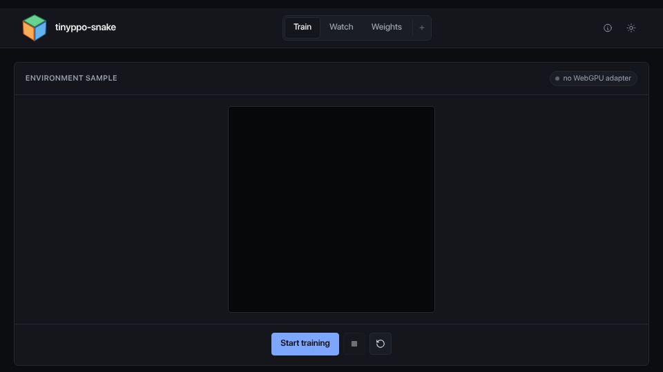 Screenshot of ppo.gradexp.xyz: Show HN: Watch a neural net learn to play Snake