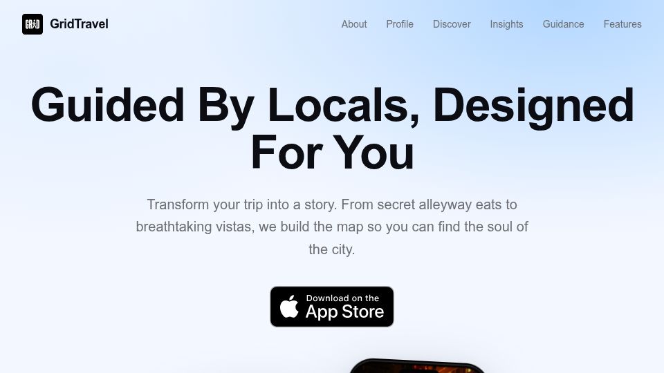 Screenshot of gridtravel.app: Show HN: GridTravel – A community based travel app for users to share routes