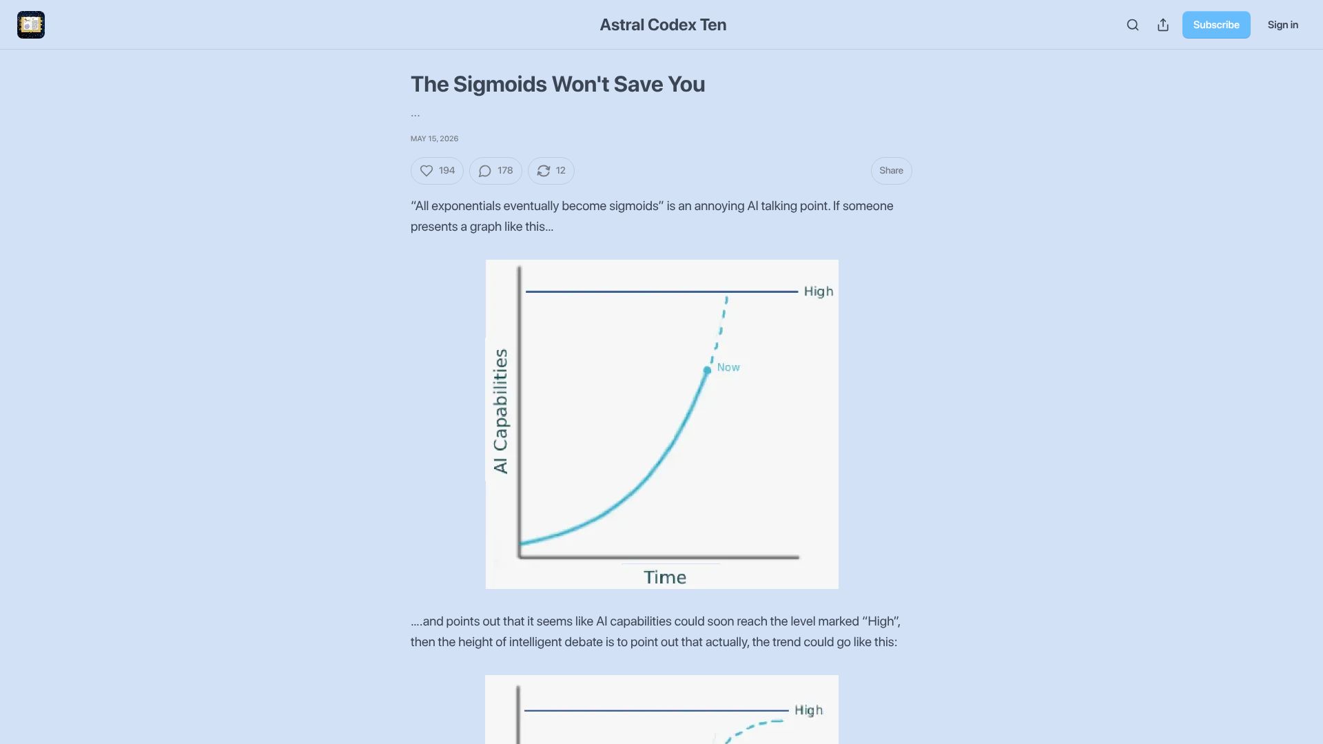 Screenshot of astralcodexten.com: The sigmoids won't save you