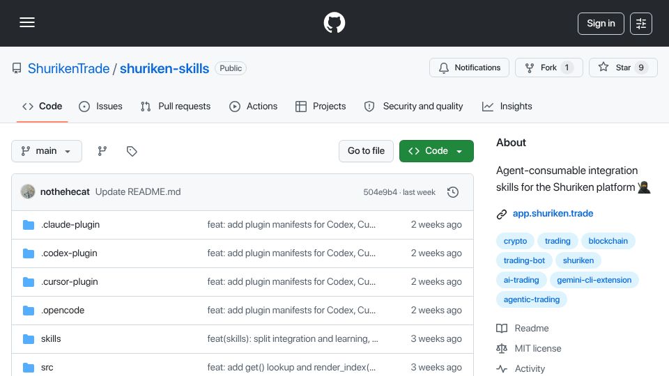Screenshot of github.com: Agentic Trading with Safe Guardrails